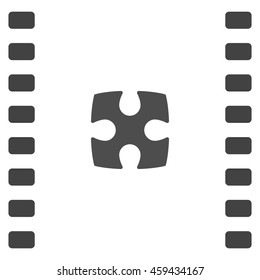Flat paper cut style icon of puzzle part