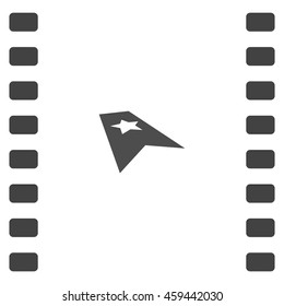 Flat paper cut style icon of web bookmark. Vector illustration