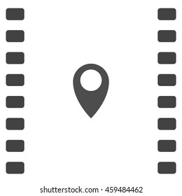 Flat paper cut style icon of map pointer vector illustration