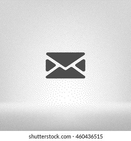 Flat paper cut style icon of envelope. E-mail symbol