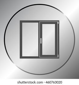 Flat paper cut style icon of modern window. Vector illustration