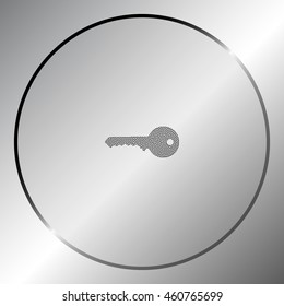 Flat paper cut style icon of an old key. Vector illustration