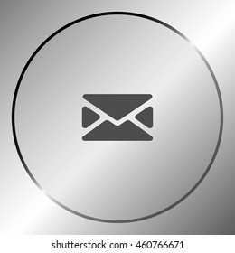 Flat paper cut style icon of envelope. E-mail symbol