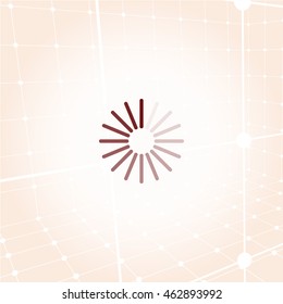 Flat paper cut style icon of refresh symbol. Vector illustration