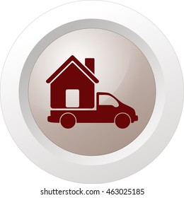 Flat paper cut style icon of vehicle. Delivery car symbol vector illustration