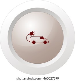 Flat paper cut style icon of an eco car. Vector illustration