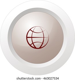 Flat paper cut style icon of globe. Vector illustration