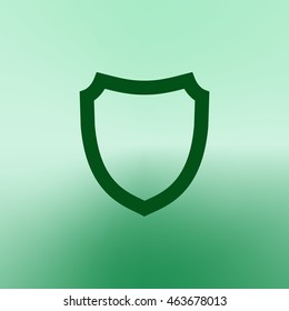 Flat paper cut style icon of a shield. Vector illustration
