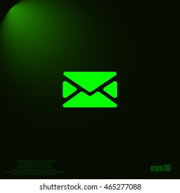 Flat paper cut style icon of envelope. E-mail symbol