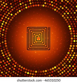 Flat paper cut style icon of floor heating. Vector illustration