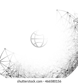 Flat paper cut style icon of globe. Vector illustration