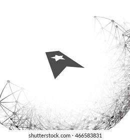 Flat paper cut style icon of web bookmark. Vector illustration