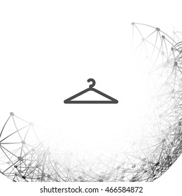 Flat paper cut style icon of hanger. Vector illustration