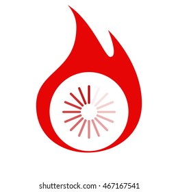 Flat paper cut style icon of refresh symbol. Vector illustration