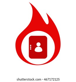 Flat paper cut style icon of an address book. Vector illustration