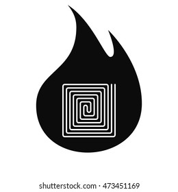 Flat paper cut style icon of floor heating. Vector illustration