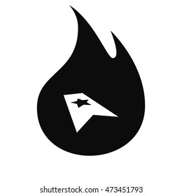 Flat paper cut style icon of web bookmark. Vector illustration