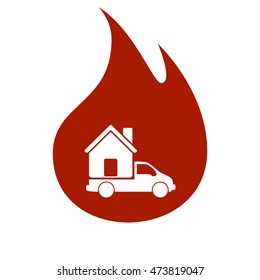 Flat paper cut style icon of vehicle. Delivery car symbol vector illustration