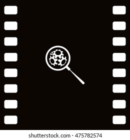 Flat paper cut style icon of magnifier. Vector illustration