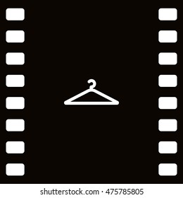 Flat paper cut style icon of hanger. Vector illustration