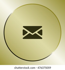 Flat paper cut style icon of envelope. E-mail symbol