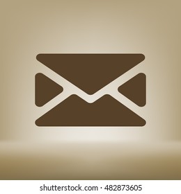 Flat paper cut style icon of envelope. E-mail symbol