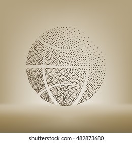 Flat paper cut style icon of globe. Vector illustration