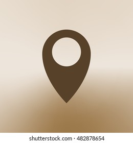 Flat paper cut style icon of map pointer vector illustration