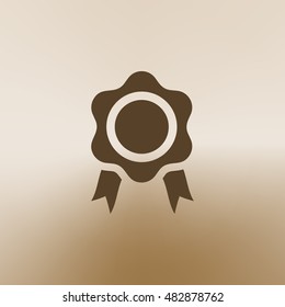 Flat paper cut style icon of seal. Vector illustration