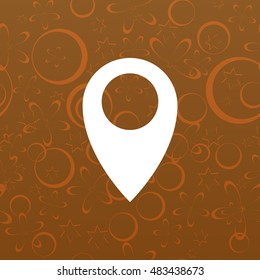Flat paper cut style icon of map pointer vector illustration