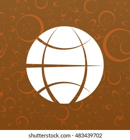 Flat paper cut style icon of globe. Vector illustration