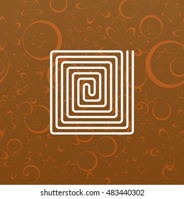 Flat paper cut style icon of floor heating. Vector illustration