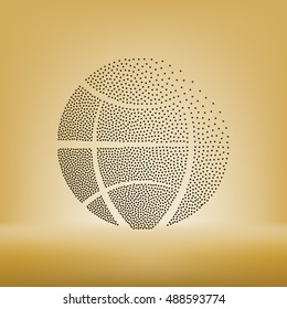 Flat paper cut style icon of globe. Vector illustration