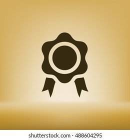 Flat paper cut style icon of seal. Vector illustration