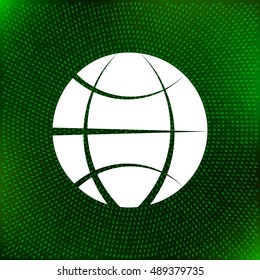 Flat paper cut style icon of globe. Vector illustration