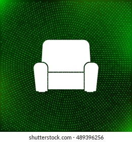 Flat paper cut style icon of furniture. Vector illustration