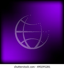 Flat paper cut style icon of globe. Vector illustration