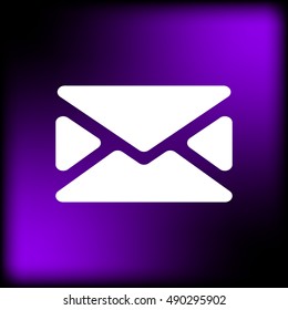 Flat paper cut style icon of envelope. E-mail symbol