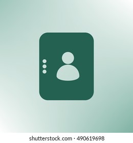 Flat paper cut style icon of an address book. Vector illustration