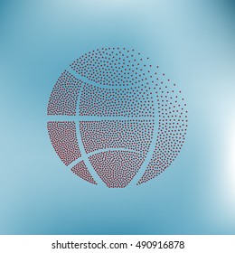 Flat paper cut style icon of globe. Vector illustration