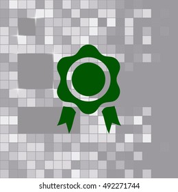 Flat paper cut style icon of seal. Vector illustration
