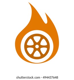 Flat paper cut style icon of old tape spool. Vector illustration