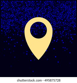 Flat paper cut style icon of map pointer vector illustration