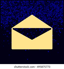 Flat paper cut style icon of envelope. E-mail symbol