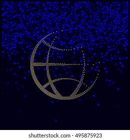 Flat paper cut style icon of globe. Vector illustration