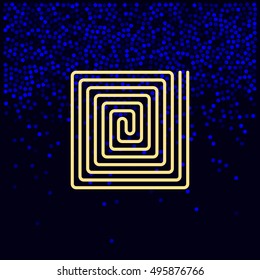 Flat paper cut style icon of floor heating. Vector illustration