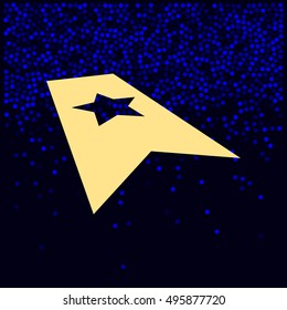 Flat paper cut style icon of web bookmark. Vector illustration