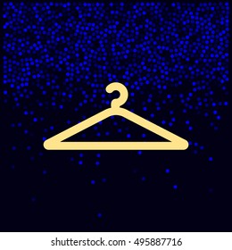 Flat paper cut style icon of hanger. Vector illustration