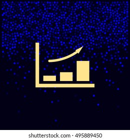 Flat paper cut style icon of a diagram. Vector illustration