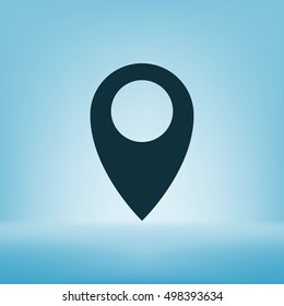 Flat paper cut style icon of map pointer vector illustration
